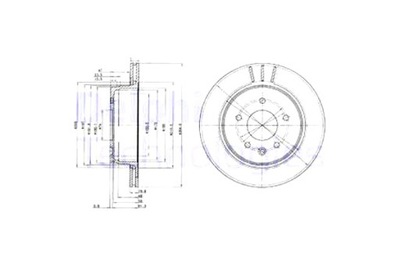 DELPHI ДИСКИ ТОРМОЗНЫЕ ТОРМОЗНЫЕ 2 ШТУКИ. ЗАД JAGUAR XJ XK 8 XK II 3.2-6.0