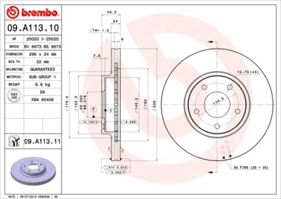 BREMBO 09.A113.11 DISCO DE FRENADO  