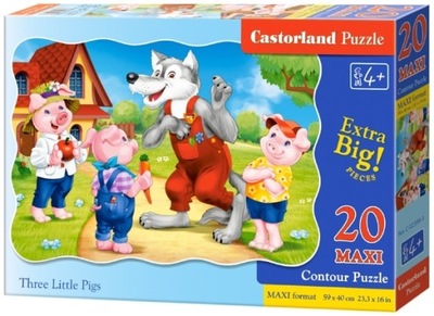 Puzzle 20 Elementów UKŁADANKA DLA DZIECI Maxi Three Little Pigs Castorland