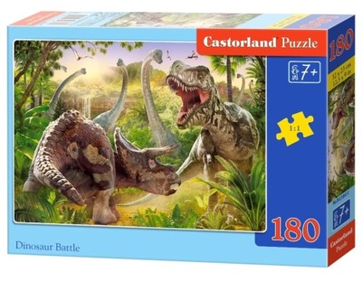 Puzzle 180 elementów BITWA DINOZAURÓW Castor 7+