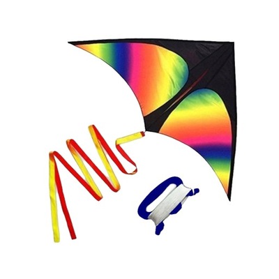 Large Delta Kite Fly Kite Triangle Kite with Tail Windsock with String