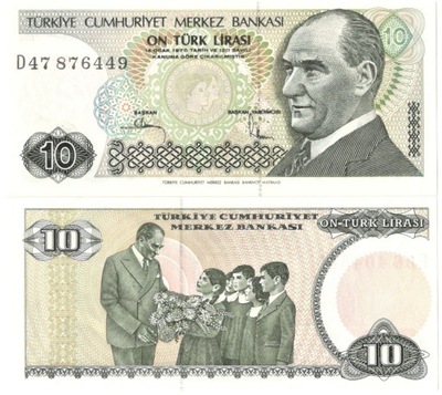 TURCJA 10 LIRASI - 1970 \ 84 - P-193 - UNC