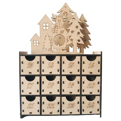 Świąteczny drewniany kalendarz adwentowy wielokrotnego użytku DIY dla