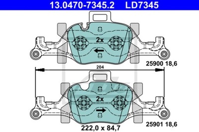 КОЛОДКИ ДИСКОВЫЕ ТОРМОЗНОЕ ATE CERAMIC 13.0470-7345.2 фото