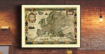 Stara MAPA EUROPA 1665r. 70x50cm