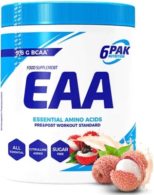 MOCNE AMINOKWASY EGZOGENNE 6PAK EAA 400G LYCHEE REGENERACJA