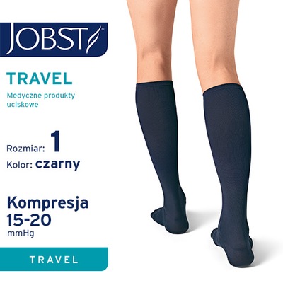 JOBST TRAVEL Podkolanówki Uciskowe Czarne Roz.1