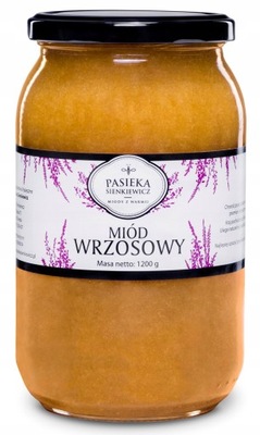 MIÓD WRZOSOWY 1,2kg NATURALNIE OSTRY AROMATYCZNY