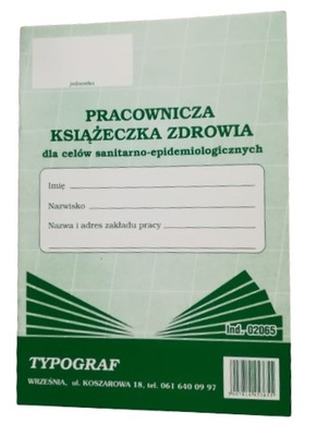 sanepidowska Pracownicza książeczka zdrowia