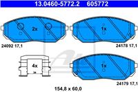 ATE ZAPATAS DE FRENADO PARTE DELANTERA KIA SORENTO 02- KIA SORENTO I 02-  