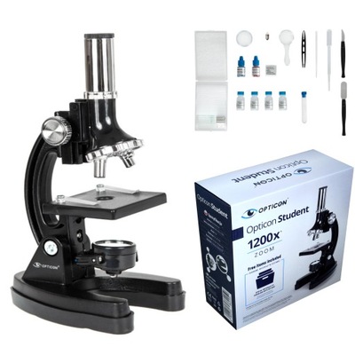 Mikroskop OPTICON - Student 1200x + akcesoria