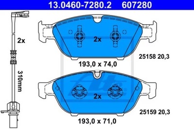 13.0460-7280.2 ZAPATAS HAM.PRZOD AUDI A6 11-  