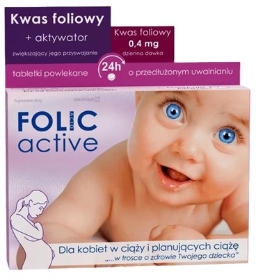 UNIPHAR Folic Active kwas foliowy 30 tabletek