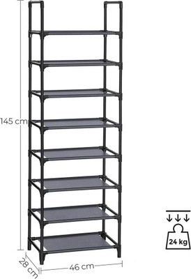 Szafka na buty Songmics 28 x 145 x 46 cm odcienie szarości