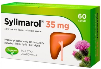 Sylimarol lek na wątrobę 35 mg 60 drażetek
