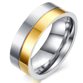 Dwukolorowa Obrączka ze Stali Szlachetnej