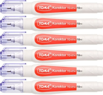 KOREKTOR W PISAKU TOMA 10ML METALOWA KOŃCÓWKA x6