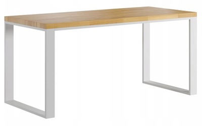 Biurko gamingowe dębowy blat białe 160x80x75