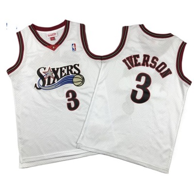 nowe koszulki koszykarskie NBA Philadelphia 76ers #3 Allen Iverson z haftem