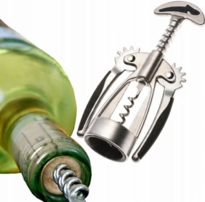 SOLIDNY KORKOCIĄG DO BUTELEK OTWIERACZ DO WINA STAL KINGHOFF