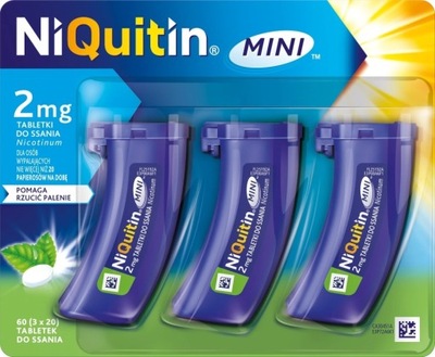 NiQuitin Mini 2 mg uzależnienie od palenia 60 tabletek Duża paczka nikotyna