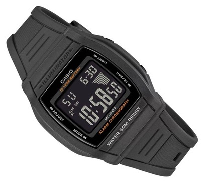 SPORTOWY MŁODZIEŻOWY ZEGAREK CASIO W-201-1BV LED