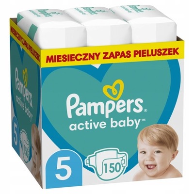 PAMPERS PIELUCHY ACTIVE BABY 5 ZAPAS 150szt