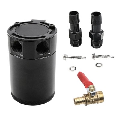 Universal Polish Baffled Reservoir Oil Catch Can Kit with Breather F~46130