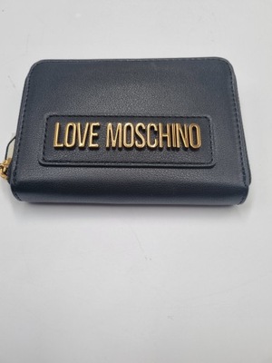 Mały portfel Love Moschino skóra ekologiczna czarny Portafogli Nero