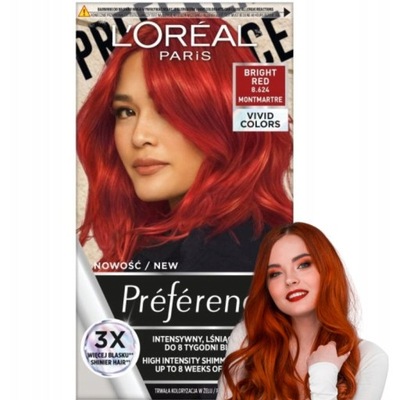 LOREAL Preference Vivid farba 8.624 Bright Red