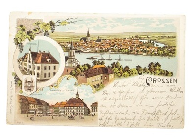 KROSNO ODRZAŃSKIE - RYNEK, RATUSZ, PANORAMA 1900