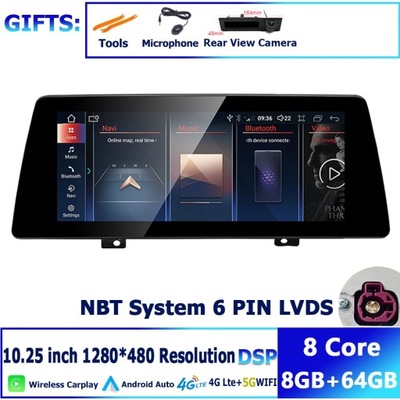 NAVEGACIÓN GPS ANDROID 12 ID8 PARA BMW SERII 1 F20 F21 NBT/EVO 2017-2018  