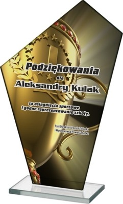 Trofeum szklane 20 cm z dowolnym nadrukiem