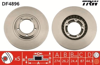 ДИСК ТОРМОЗНОЙ HYUNDAI ПЕРЕД H-1/STAREX 2,4/2,5 CRDI 01- DF4896