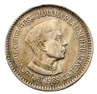 INDIE 1 RUPEE 1989 J. NEHRU - OKOLICZNOŚCIOWA