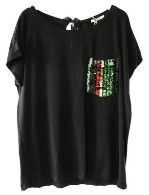 Czarna bluzka z kieszenią - S/M - Lena Fashion