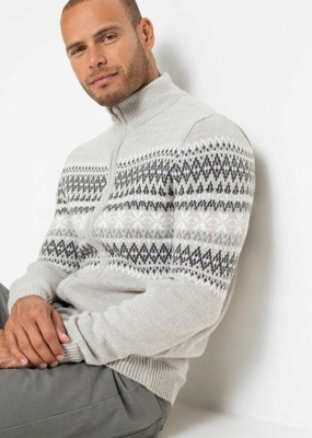 Bonprix SWETER NORWESKI WZÓR ROZPINANY 44