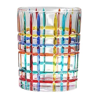 Glass Cup Colorful Painted Coffee Mugs Glassware f