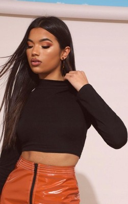 Prettylittlething pvh TOP DŁUGI RĘKAW CZARNY XXL