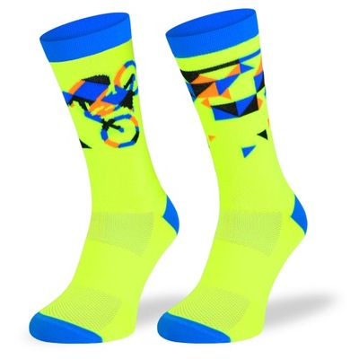 Żółte wesołe skarpetki letnie dla Rowerzysty 39-42