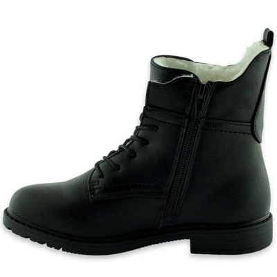 Zimowe eleganckie czarne buty dla dziewczynki r.35