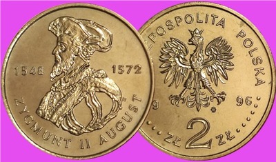 2 zł złote 1996 Zygmunt II August MENNICZA 142