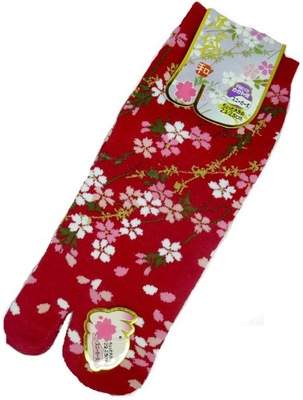 Skarpetki japońskie Hanami red tabi 22-25cm