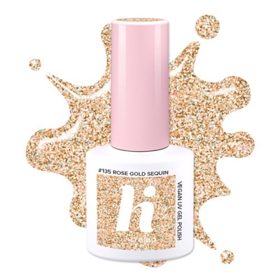 #135 hi hybrid lakier hybrydowy Rose Gold Sequin 5ml