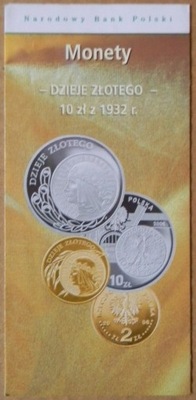 Folder emisyjny do monety - DZIEJE ZLOTEGO - 2006r