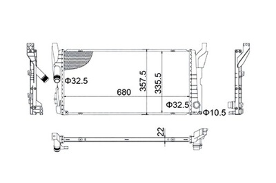 MAGNETI MARELLI AUŠINTUVAS VARIKLIO VANDENS BMW 2 F45 2 GRAN TOURER F46 X1 