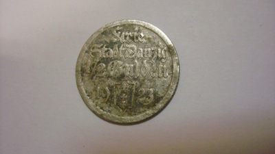 Moneta 1/2 guldena 1923 Gdańsk WMG stan 3