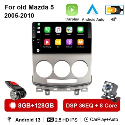 NAVEGACIÓN GPS ANDROID 13 RADIO DE AUTOMÓVIL PARA MAZDY 5 2005-2010 CARPLAY  