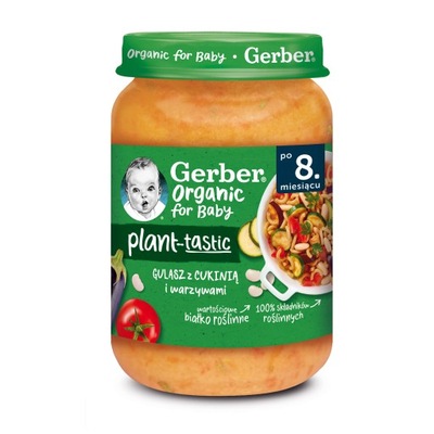 GERBER ORGANIC Obiadek PLANT-TASTIC Gulasz z cukinią i warzywami 190g