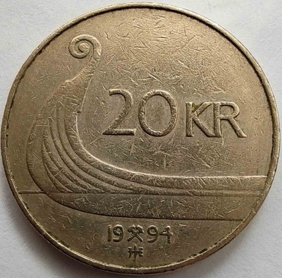1943 - Norwegia 20 koron, 1994